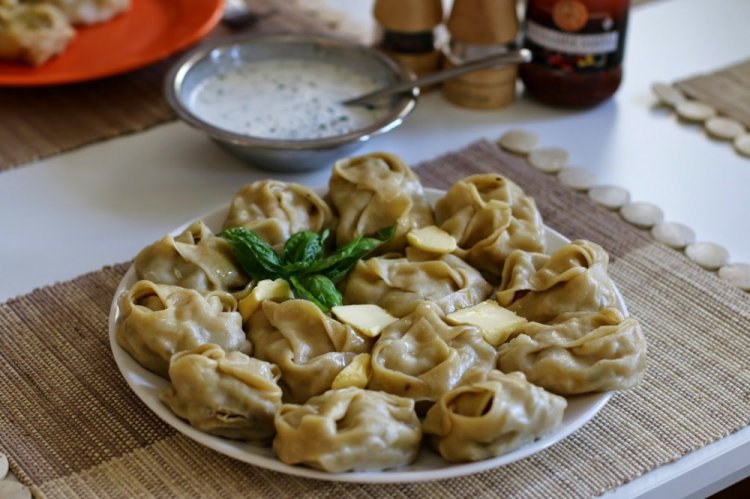 Mantys con champiñones