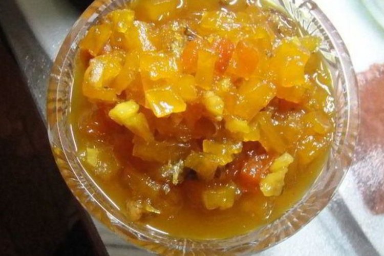 Mermelada de calabaza con naranja y nueces