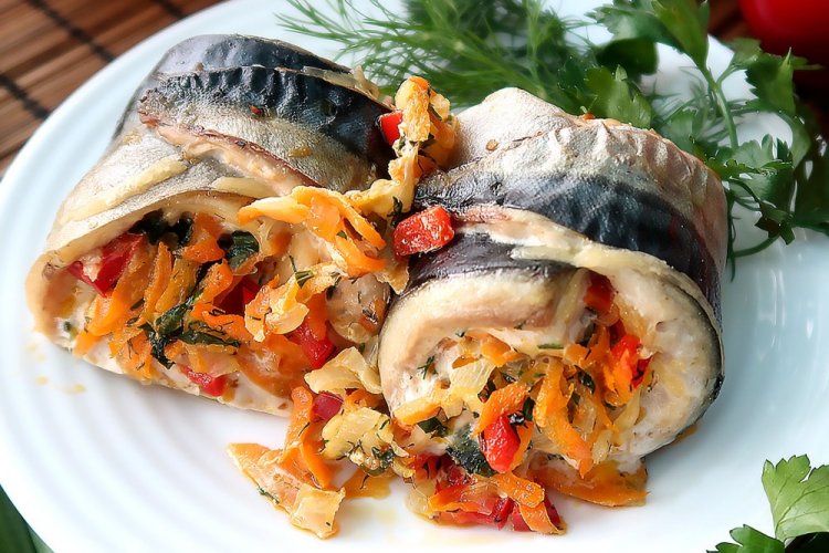 Mackerel with Vegetables in Foil