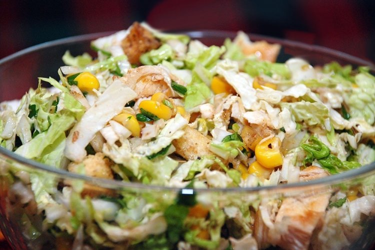New Year's Salad with Napa Cabbage and Corn