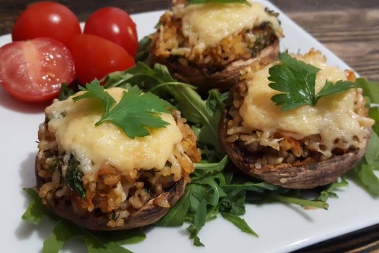 Stuffed Mushrooms with Rice