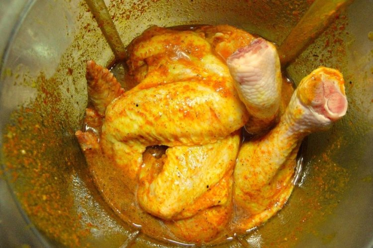 Adobo de curry para pollo en bolsa de asar
