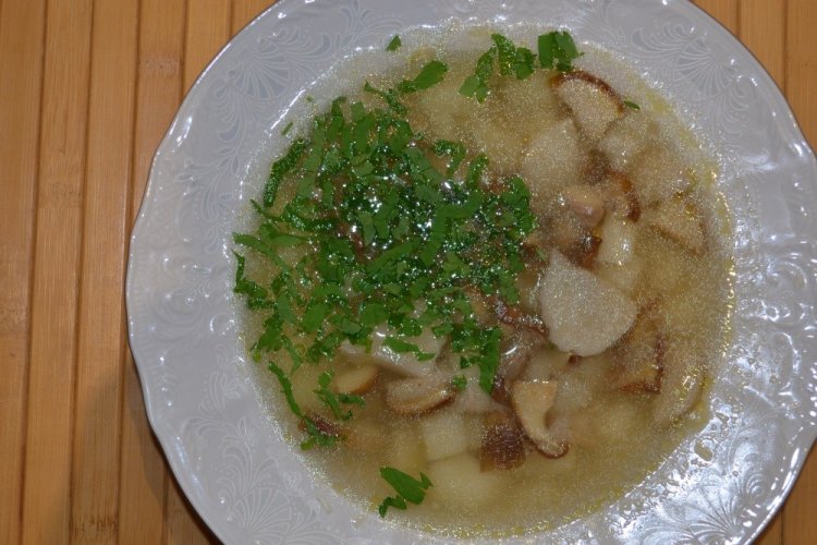 Caldo de setas porcini