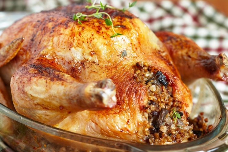 Pollo con trigo sarraceno y champiñones
