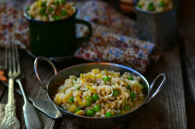 Cebada perlada con verduras