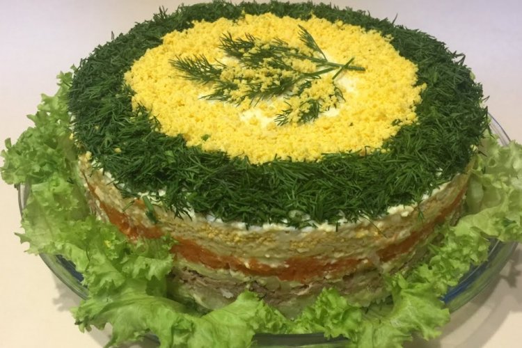 Mimosa Salad with Mushrooms