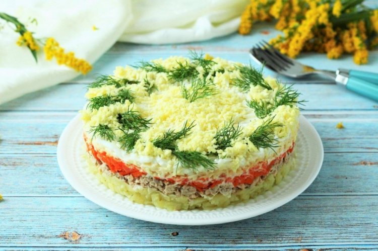 Mimosa Salad with Walnuts