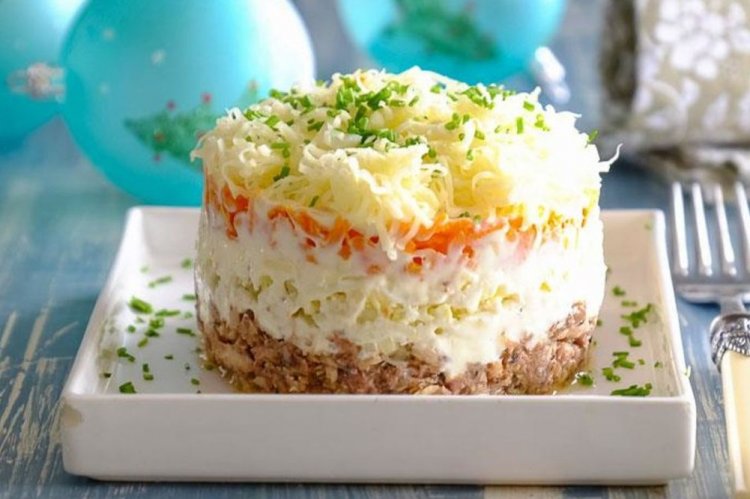 Mimosa Salad with Sprats and Cauliflower