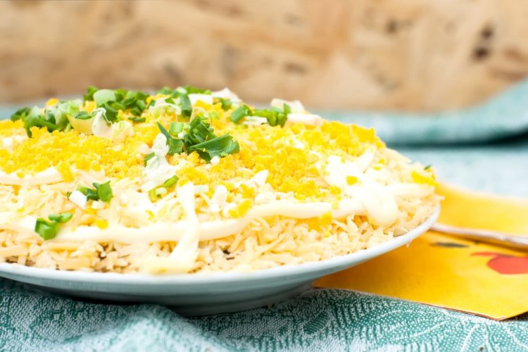 Mimosa Salad with Crab Sticks