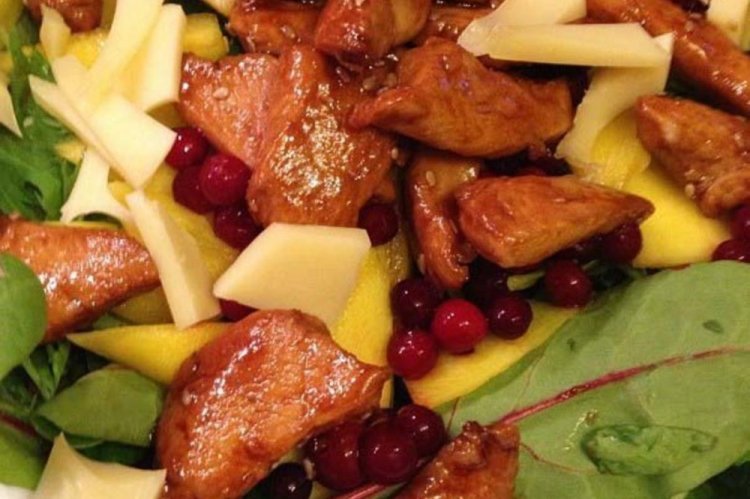 Turkey, Mango, and Lingonberry Salad