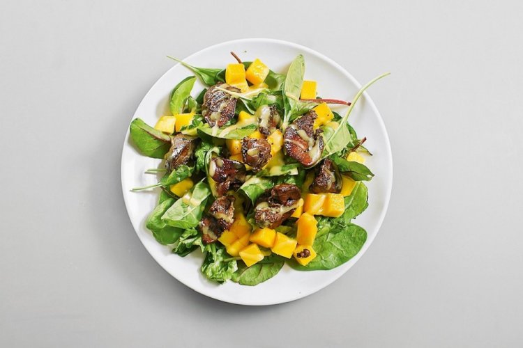 Mango, Liver, and Radish Salad