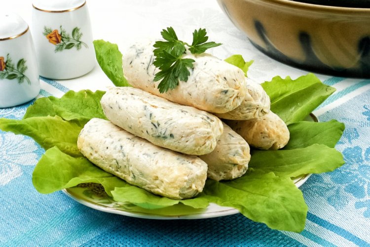 Salchichas de pollo saludables