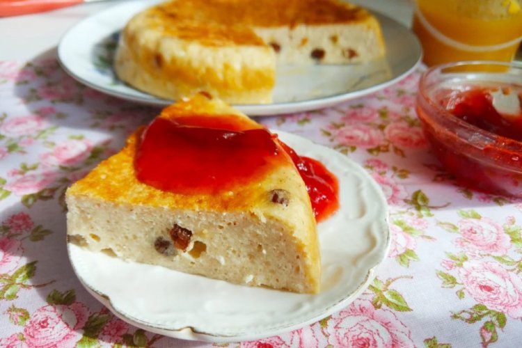 Pastel de requesón con harina de arroz