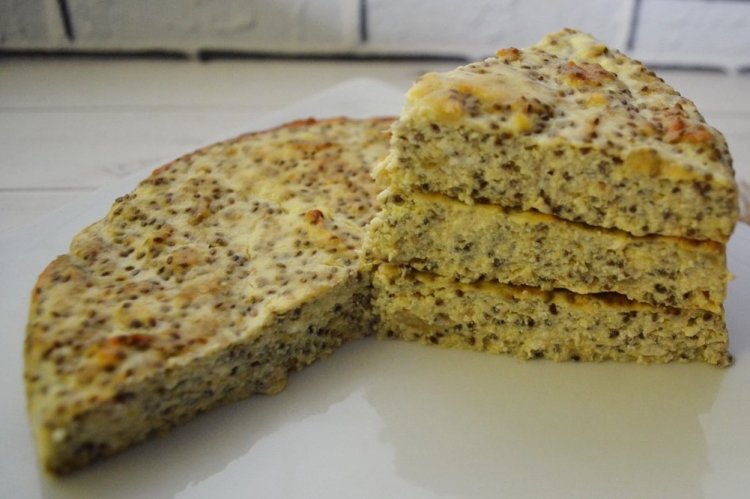 Pastel de requesón aireado con semillas de chía