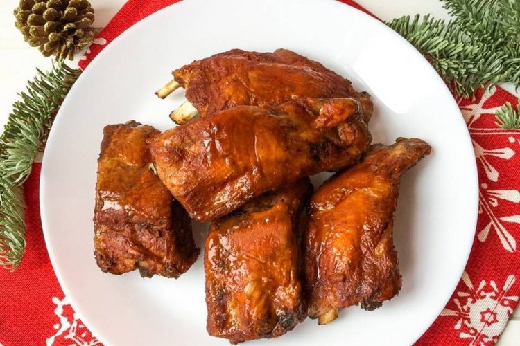 Costillas de cerdo en salsa de soja con mostaza