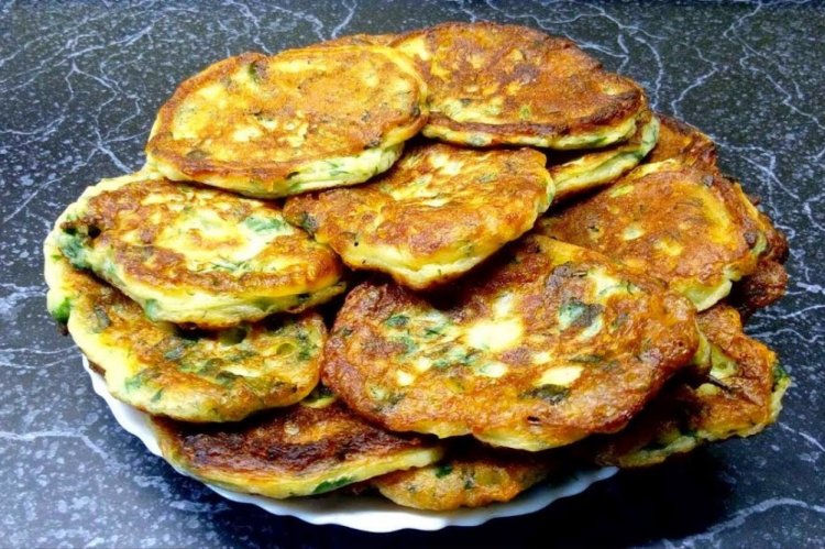 Kefir Pancakes with Cheese and Herbs