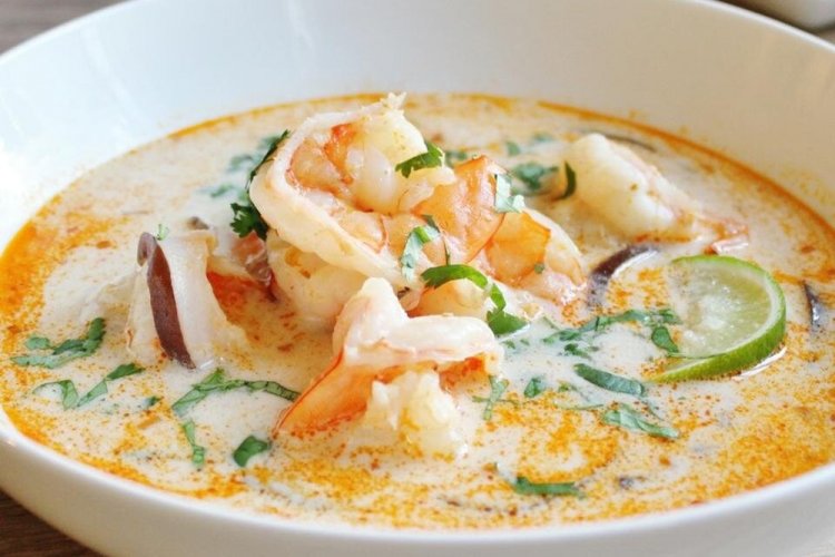 Healthy Shrimp Soup with Coconut Milk