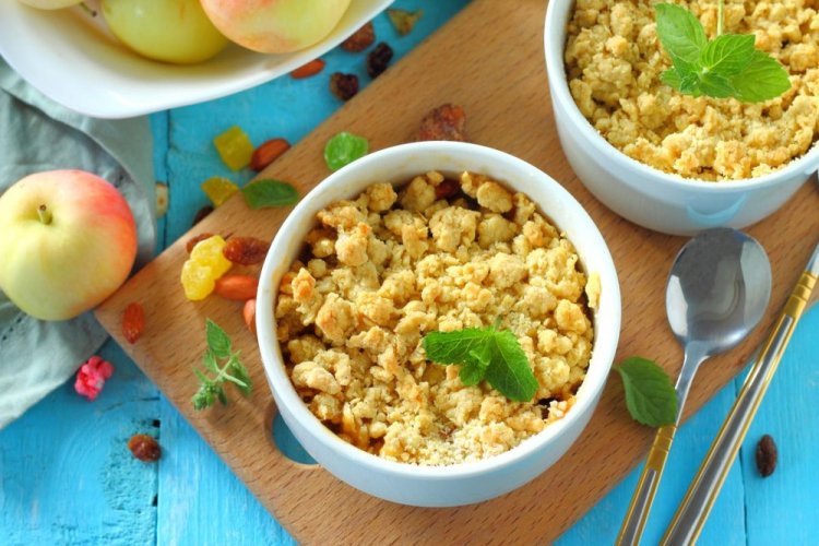 Apfel Crumble mit Orange