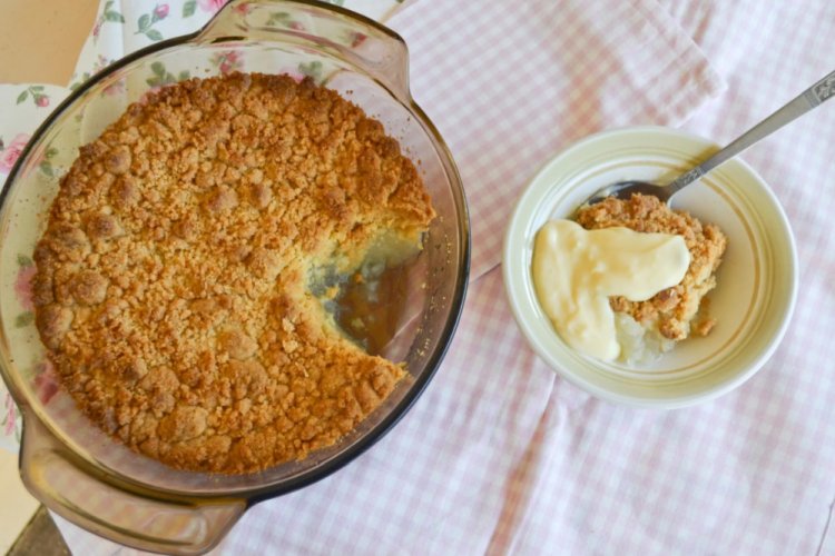 Apfel Crumble mit Grieß