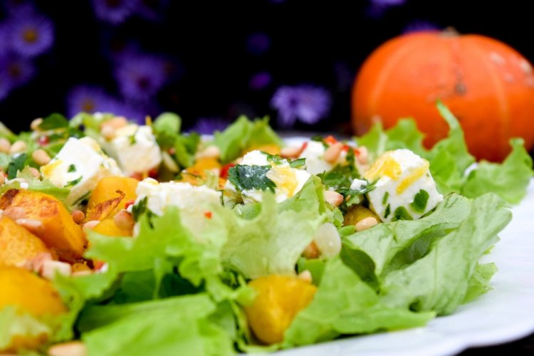 Ensalada de calabaza y queso feta