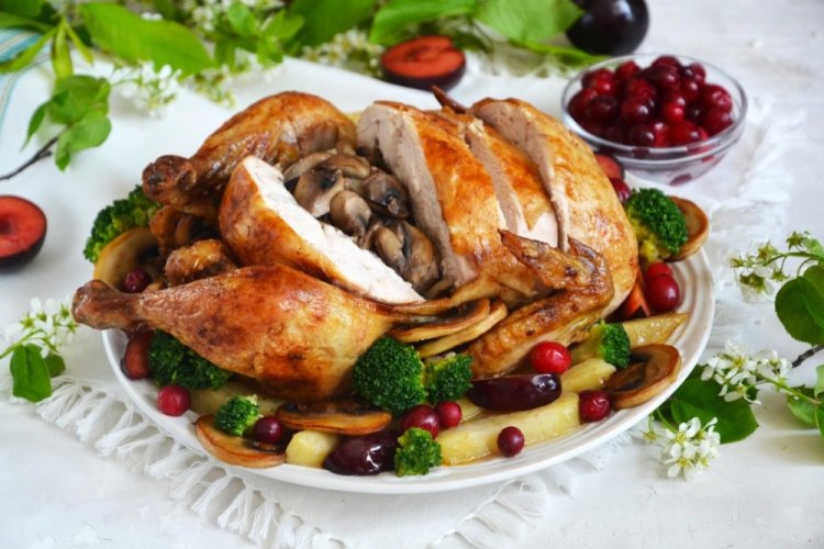 Hähnchen gefüllt mit Pilzen