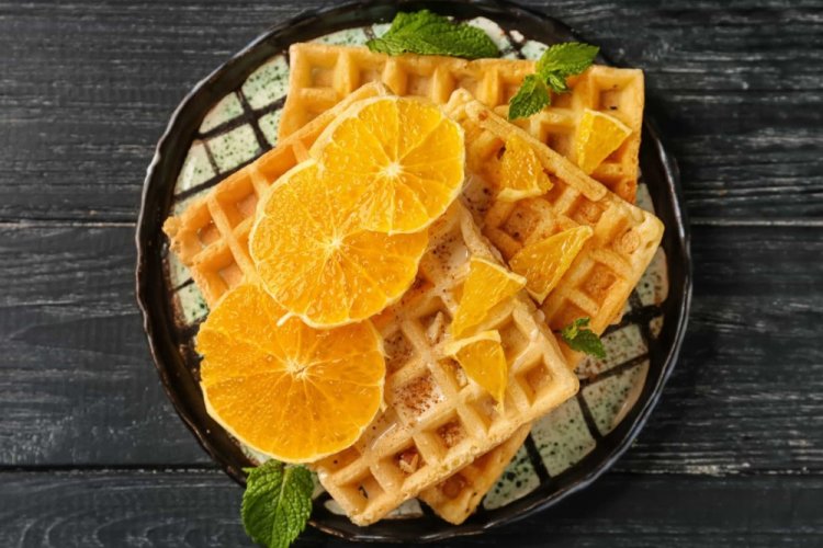 Belgische Waffeln mit Orange