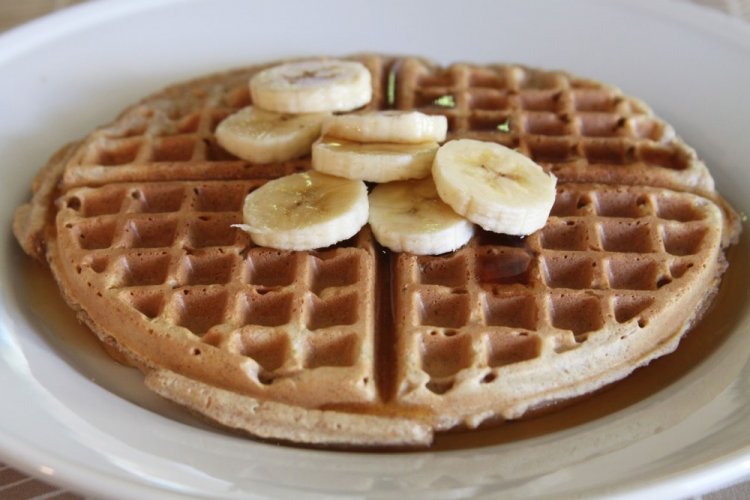 Belgische Waffeln mit Banane