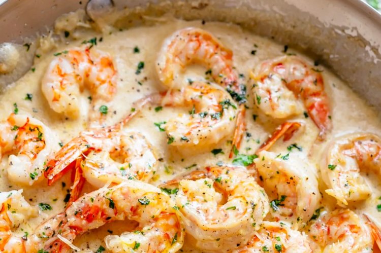 Fried Shrimp in Cream Sauce