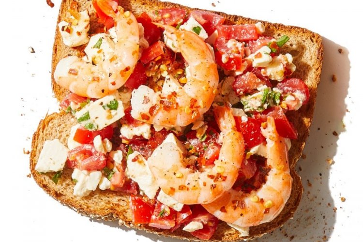 Bruschetta mit Garnelen nach italienischer Art