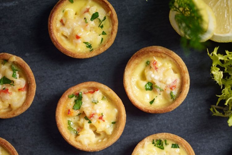 Überbackene Tartelettes mit Garnelen