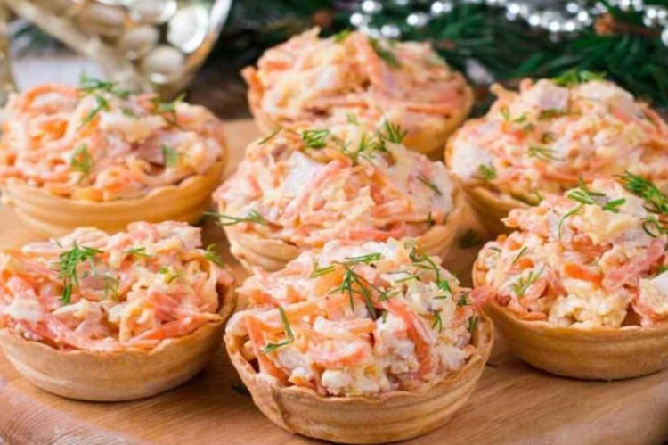 Tartelettes mit Garnelen und Gemüse