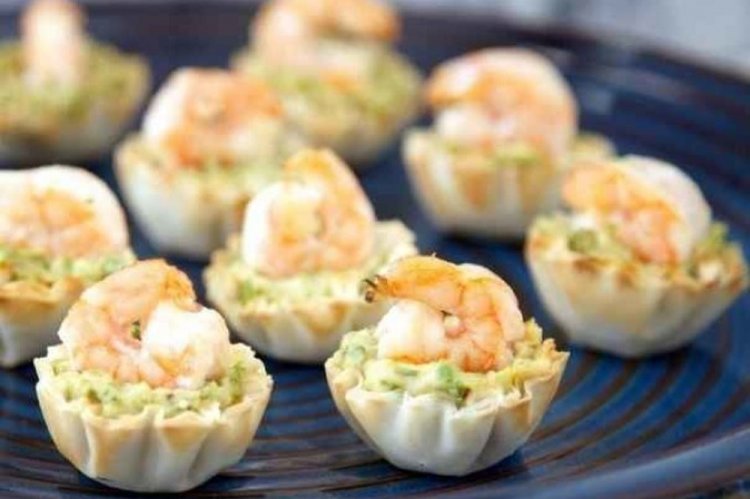 Tartelettes mit Garnelen und Eiern