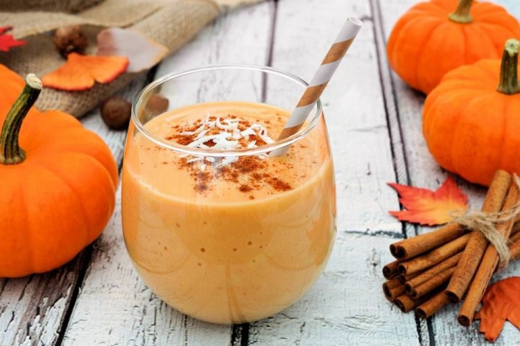 Batido de calabaza con canela molida y yogur