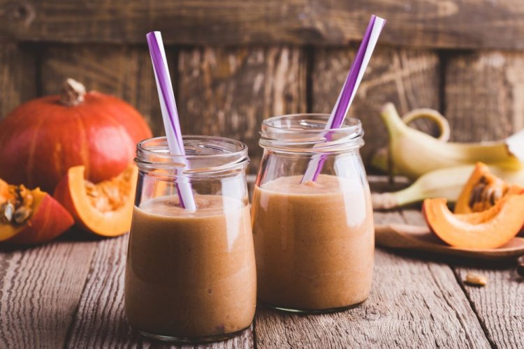 Batido de chocolate, calabaza y plátano