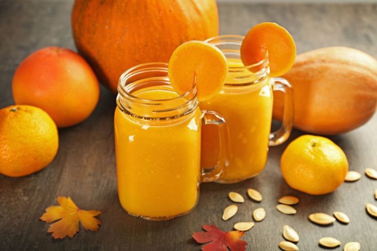Batido vitamínico de calabaza y mandarinas
