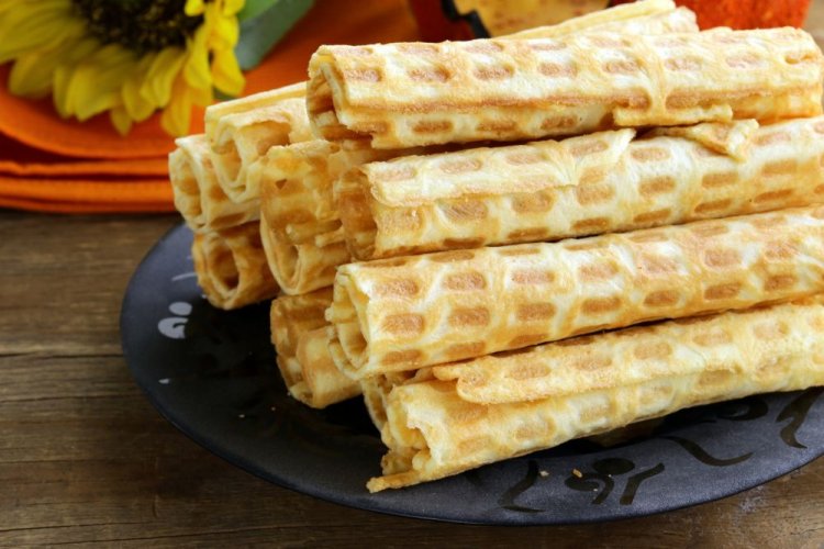 Waffelröllchen mit Reismehl