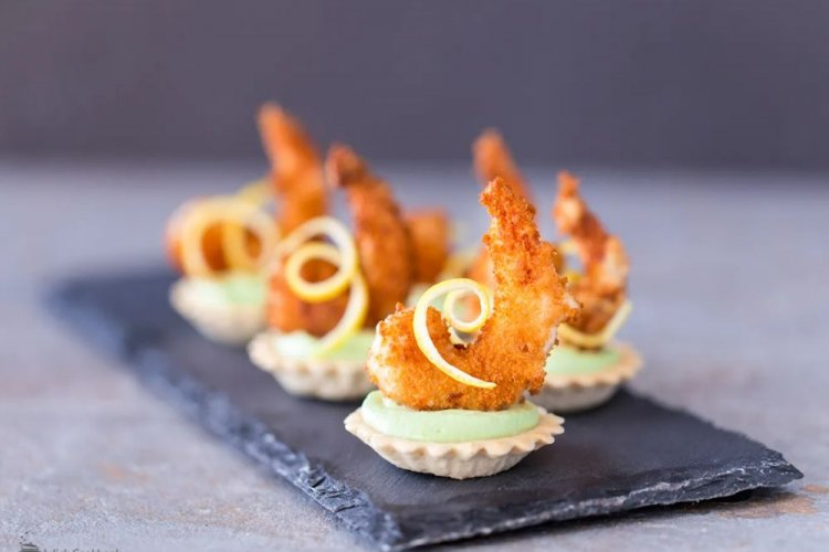Tartlets with Tempura Shrimp