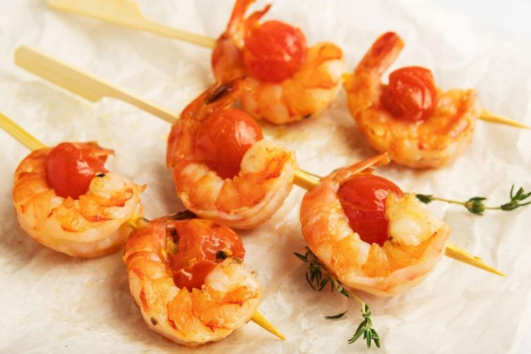 Shrimp Skewers with Cherry Tomatoes