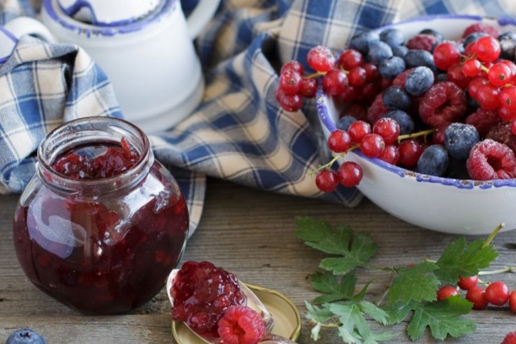 Blueberry, Raspberry, and Redcurrant Jam