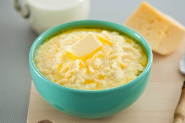 Rice Porridge with Cheese and Coconut Milk