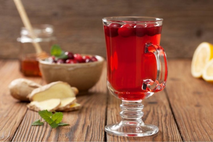 Jugo de arándano rojo con jengibre