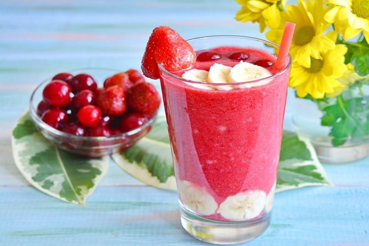Batido de fresa y cereza