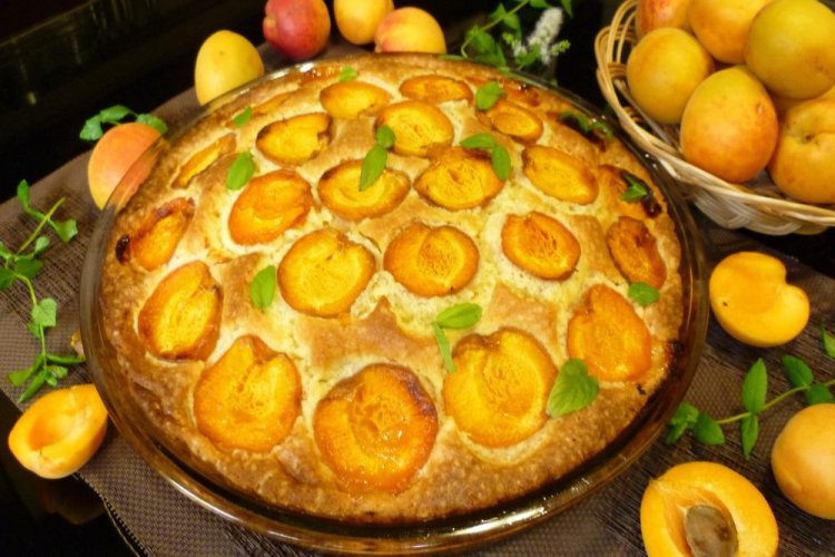 Tarta de albaricoque con kéfir