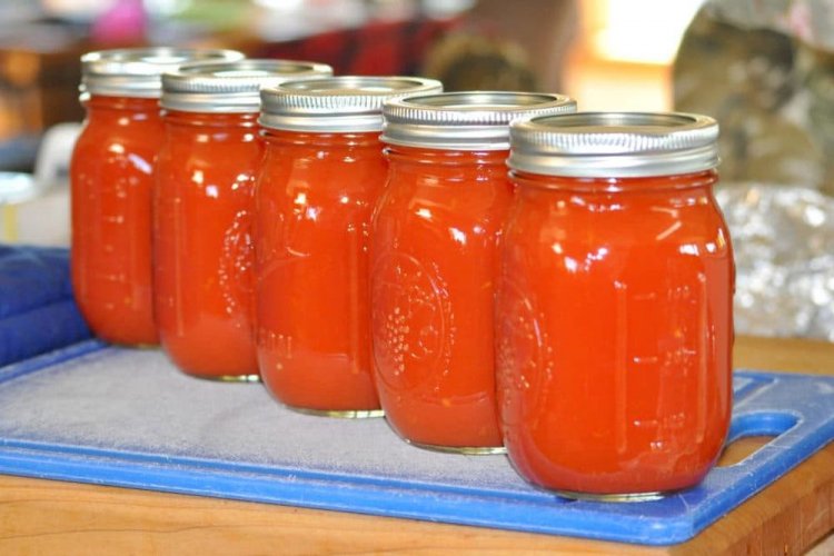 Tomato Juice Made with a Meat Grinder