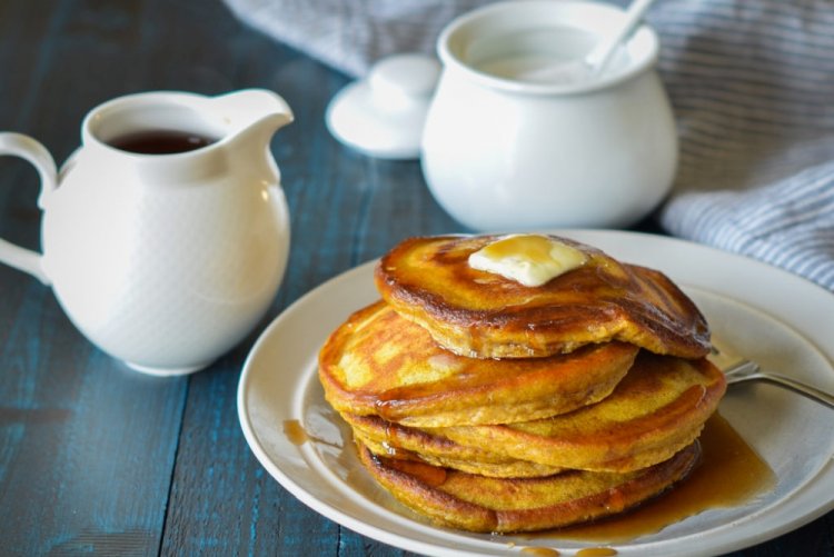 Hefepfannkuchen mit Kürbis