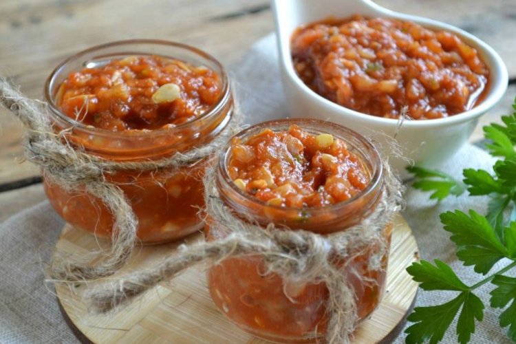 Zucchini, Eggplant, and Tomato Adjika for Winter