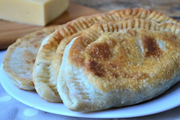 Chebureki with Cheese and Mushrooms