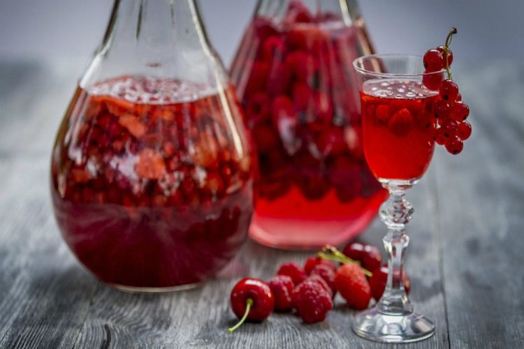 Wine from Raspberries, Strawberries, Cherries, and Redcurrants