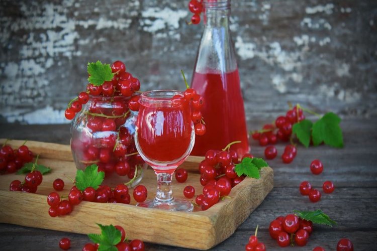 Wine from Redcurrant Leaves and Berries