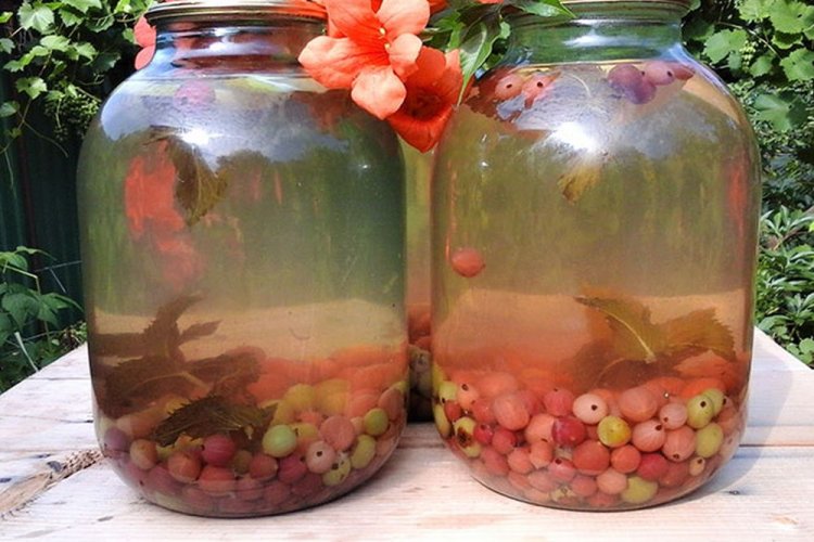 Gooseberry Mojito Compote with Citric Acid for Winter